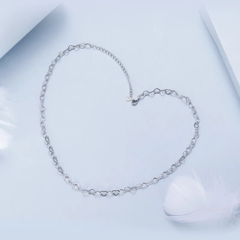 (image pour) Collier Chaîne Cœur Style PANDORA - BSA005 - Afficher 3