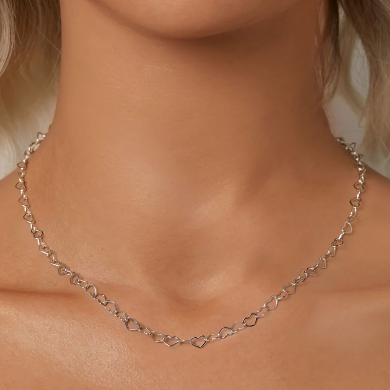 (image pour) Collier Chaîne Cœur Style PANDORA - BSA005 - Afficher 5