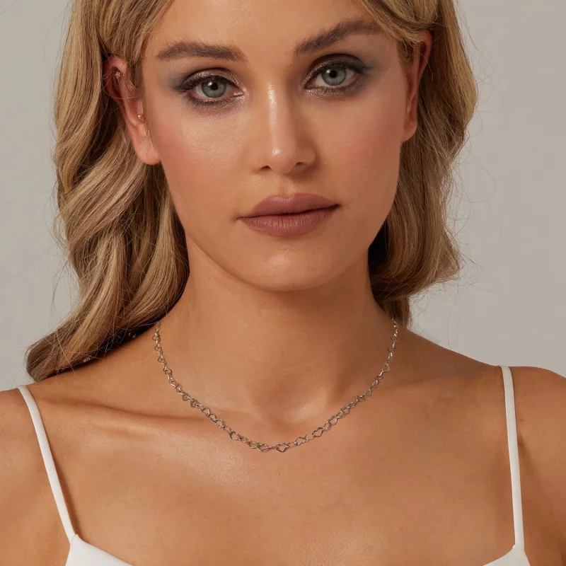 (image pour) Collier Chaîne Cœur Style PANDORA - BSA005 - Afficher 6