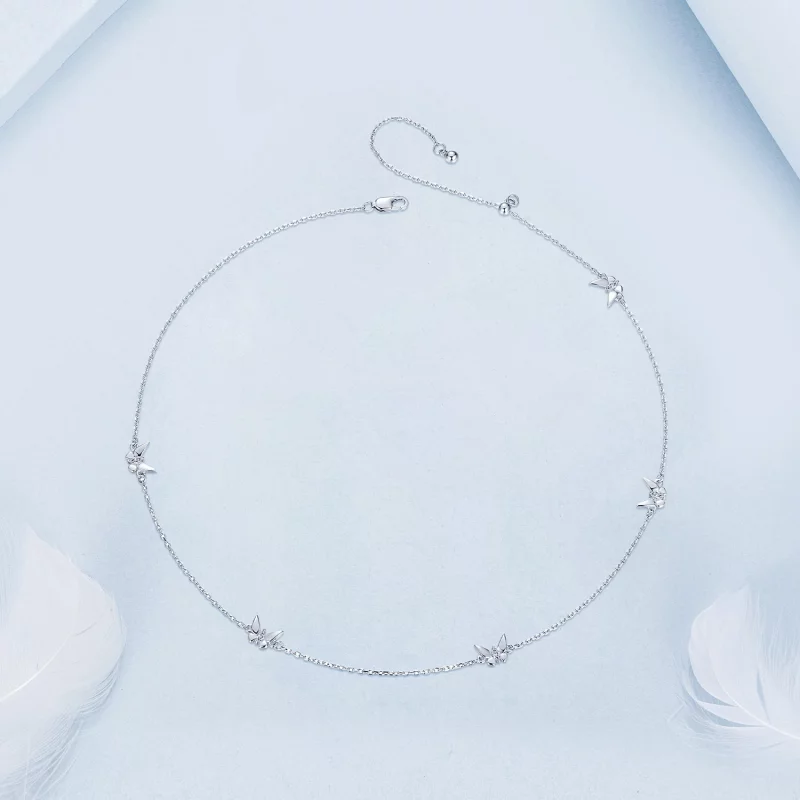 (image pour) Collier Clavicule Petit Papillon Style PANDORA - BSN376 - Afficher 3
