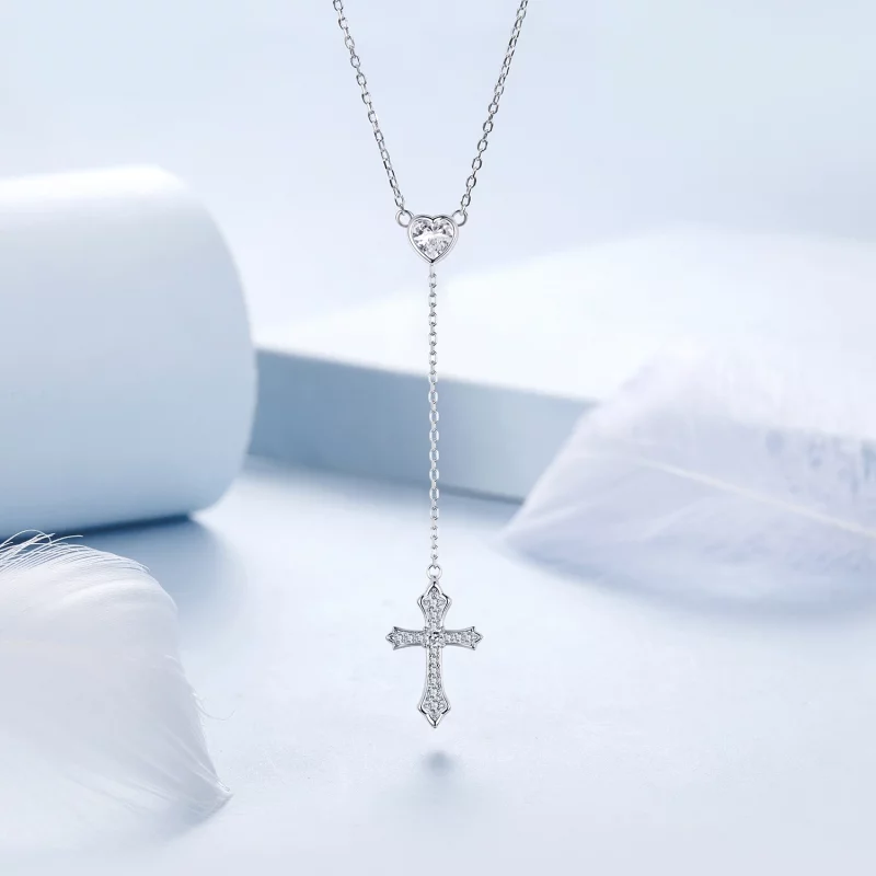 (image pour) Collier Croix Style PANDORA - BSN384 - Afficher 3