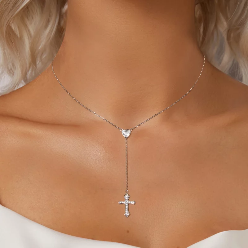 (image pour) Collier Croix Style PANDORA - BSN384 - Afficher 5