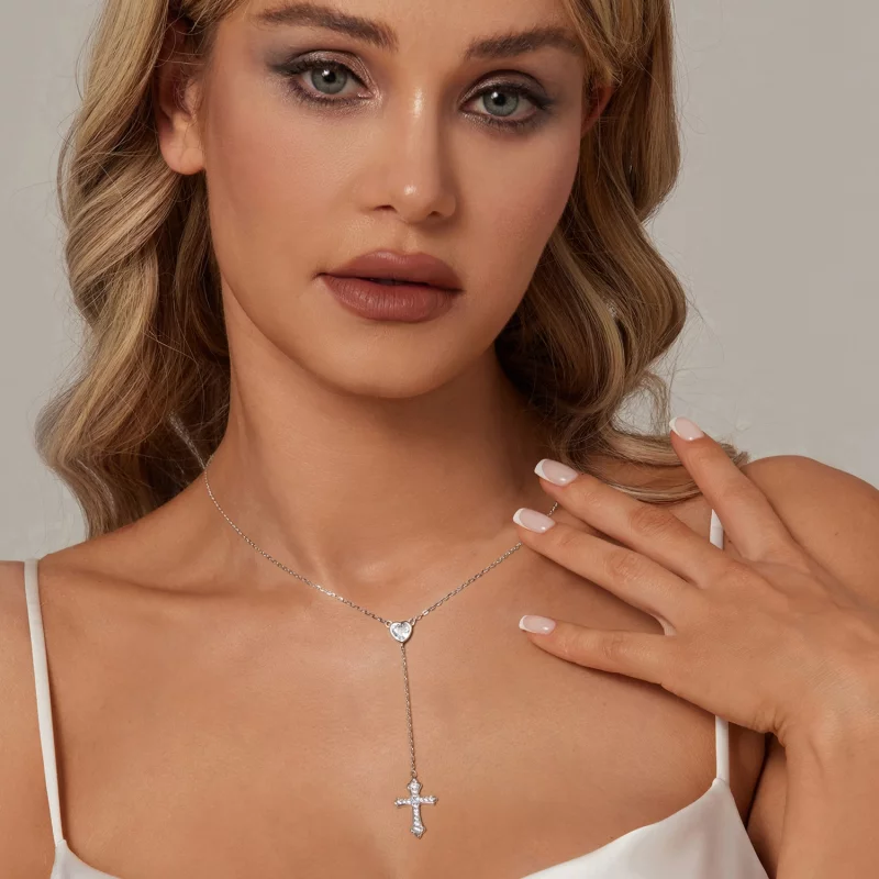 (image pour) Collier Croix Style PANDORA - BSN384 - Afficher 6