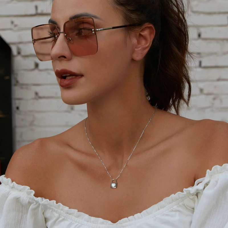 (image pour) Collier Cœur Verrouillé Style PANDORA - BSN377 - Afficher 6
