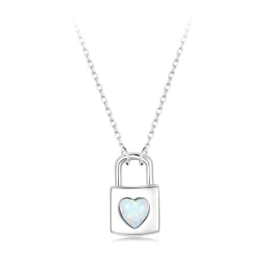 Collier Cœur Verrouillé Style PANDORA - BSN377 (image pour) Collier Cœur Verrouillé Style PANDORA - BSN377