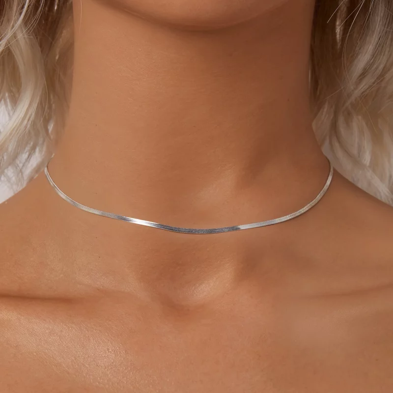 (image pour) Collier de base en chaîne en os de serpent style PANDORA - BSA008 - Afficher 5