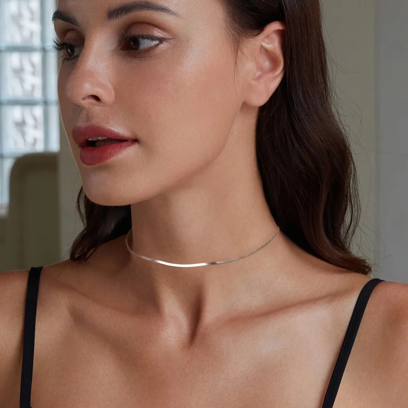 (image pour) Collier de base en chaîne en os de serpent style PANDORA - BSA008 - Afficher 6