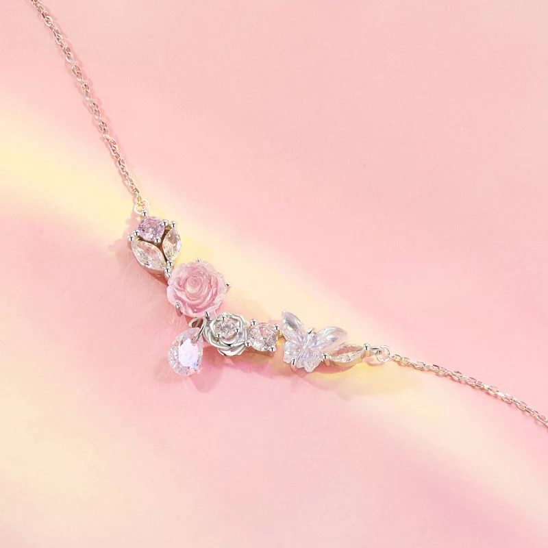 (image pour) Collier Fantaisie Papillon Fleur de Style PANDORA - SCN521 - Afficher 3
