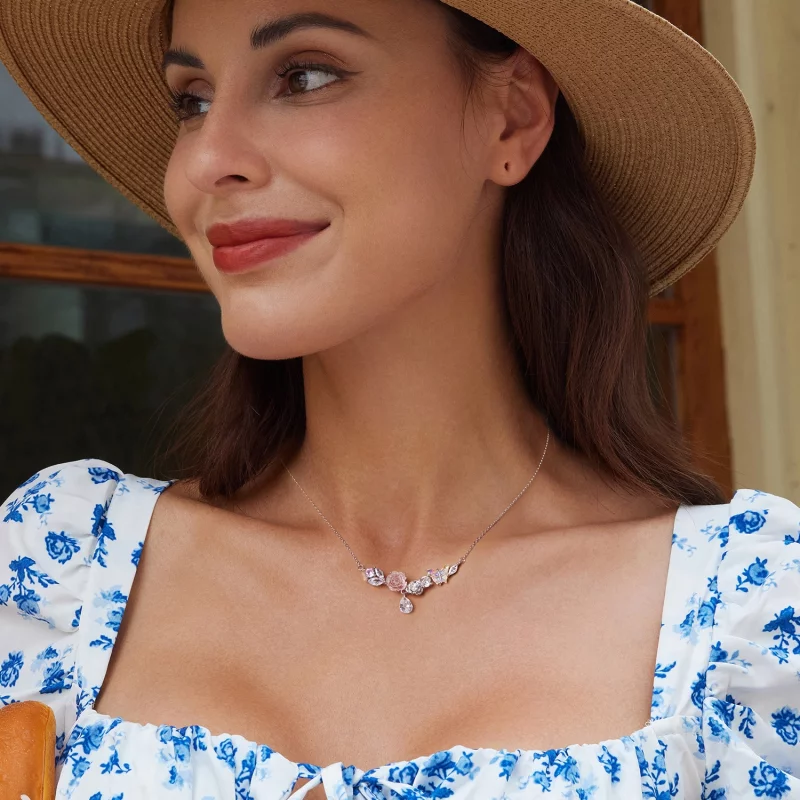 (image pour) Collier Fantaisie Papillon Fleur de Style PANDORA - SCN521 - Afficher 6