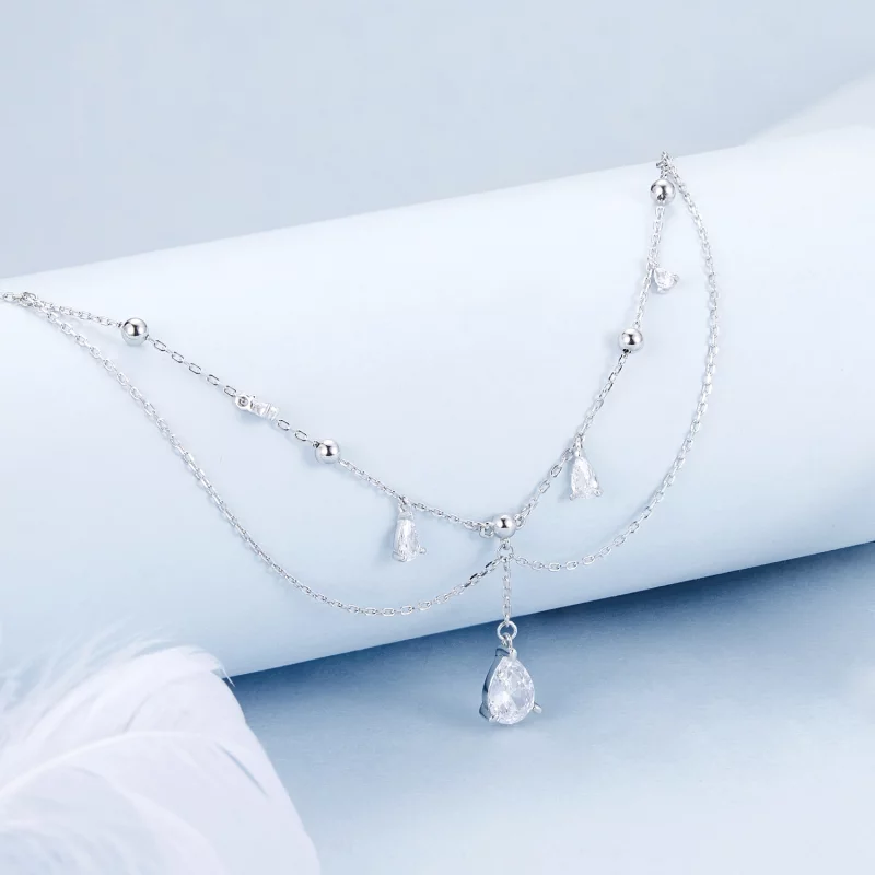 (image pour) Collier à Franges Goutte d'Eau Style PANDORA - BSN383 - Afficher 2