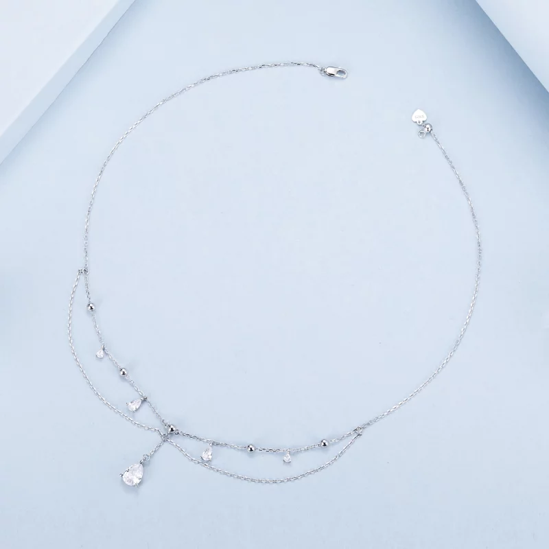 (image pour) Collier à Franges Goutte d'Eau Style PANDORA - BSN383 - Afficher 3