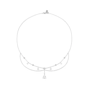 Collier à Franges Goutte d'Eau Style PANDORA - BSN383 (image pour) Collier à Franges Goutte d'Eau Style PANDORA - BSN383