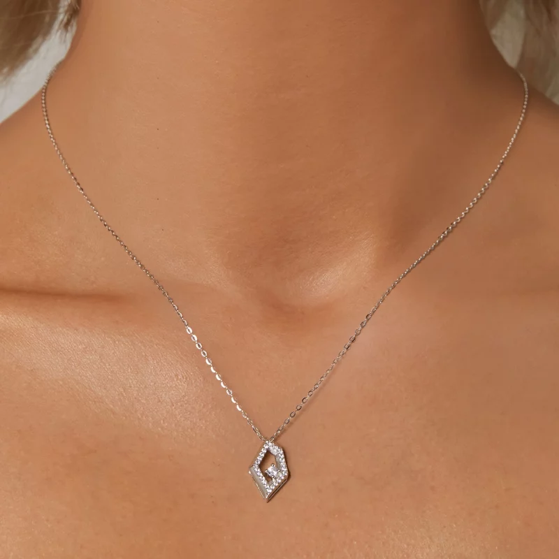 (image pour) Collier Pailleté Géométrique Style PANDORA - SCN517 - Afficher 5