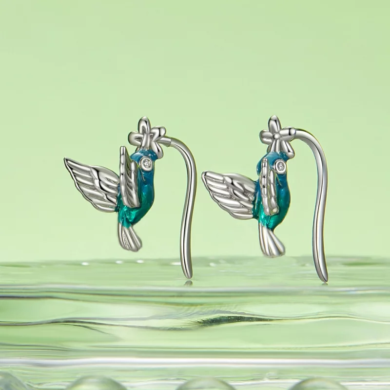 (image pour) Crochet d'Oreille Style PANDORA Colibri - BSE990 - Afficher 3