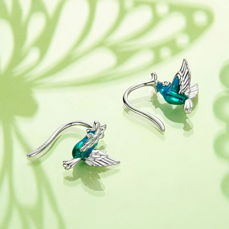 (image pour) Crochet d'Oreille Style PANDORA Colibri - BSE990 - Afficher 4