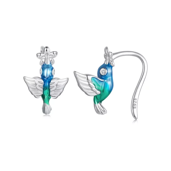 (image pour) Crochet d'Oreille Style PANDORA Colibri - BSE990