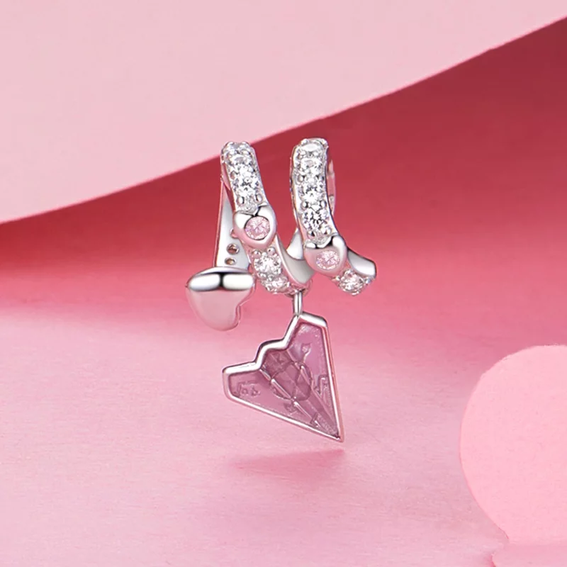 (image pour) PANDORA Style Avion en Papier Lettre d'Amour Pendentif - BSC974 - Afficher 2