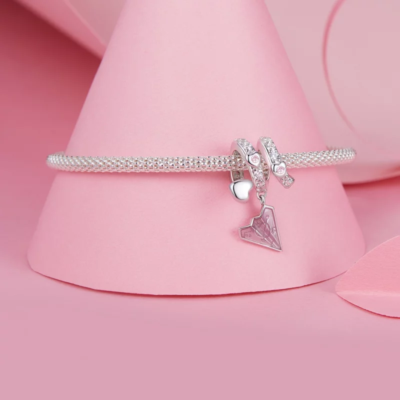 (image pour) PANDORA Style Avion en Papier Lettre d'Amour Pendentif - BSC974 - Afficher 3