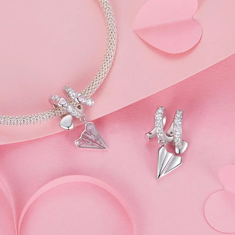 (image pour) PANDORA Style Avion en Papier Lettre d'Amour Pendentif - BSC974 - Afficher 4