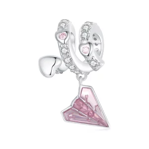 (image pour) PANDORA Style Avion en Papier Lettre d'Amour Pendentif - BSC974