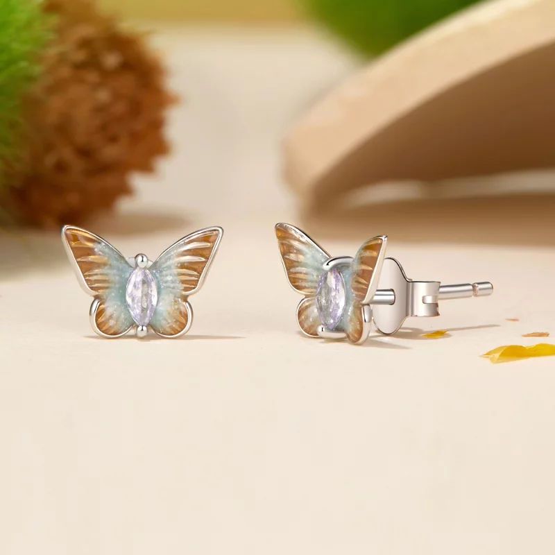 (image pour) PANDORA Style Boucles d'oreilles à clou Papillon Gracieux - BSE993 - Afficher 3