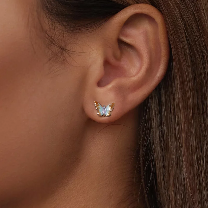 (image pour) PANDORA Style Boucles d'oreilles à clou Papillon Gracieux - BSE993 - Afficher 6