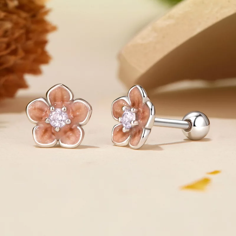 (image pour) PANDORA Style Boucles d'oreilles Romantiques Fleur de Cerisier - BSE992 - Afficher 3