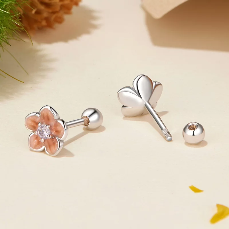 (image pour) PANDORA Style Boucles d'oreilles Romantiques Fleur de Cerisier - BSE992 - Afficher 4