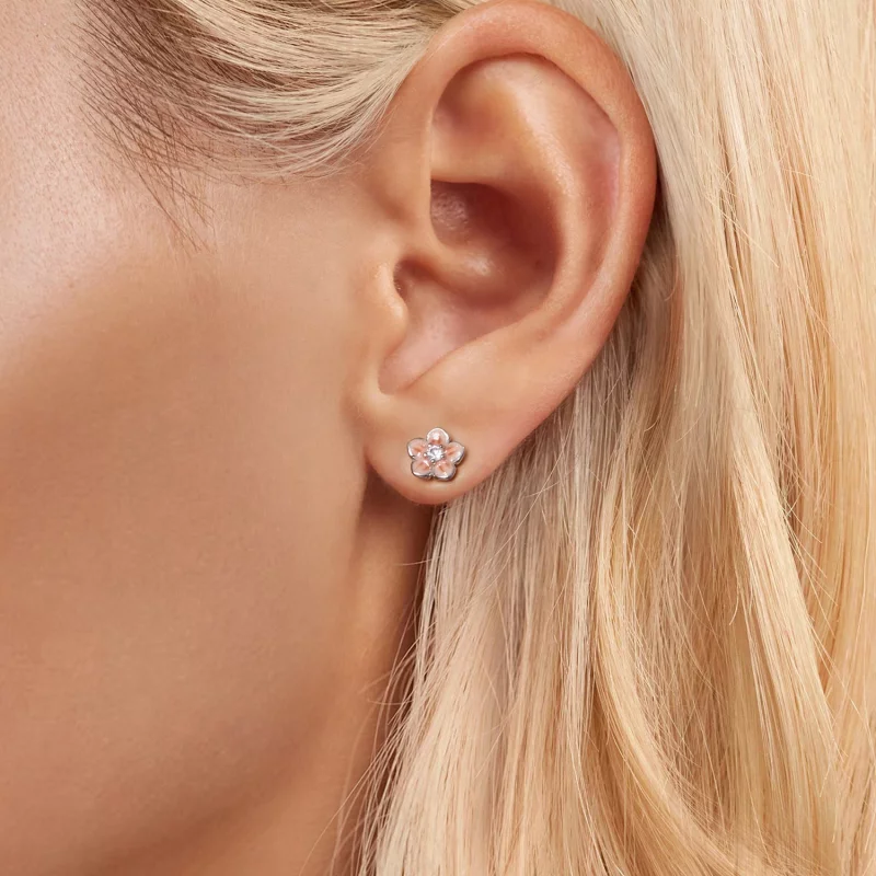 (image pour) PANDORA Style Boucles d'oreilles Romantiques Fleur de Cerisier - BSE992 - Afficher 5