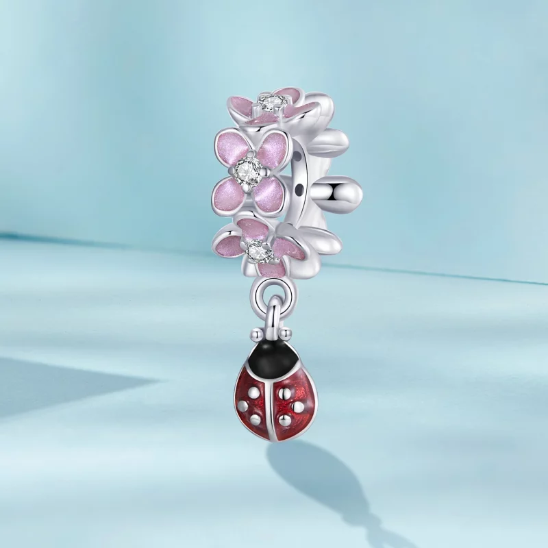 (image pour) PANDORA Style Flower Ladybug Separator Dangle - SCC2740 - Afficher 2