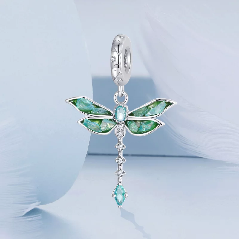 (image pour) Pendent Dragonfly Vert Style PANDORA - BSC983 - Afficher 2