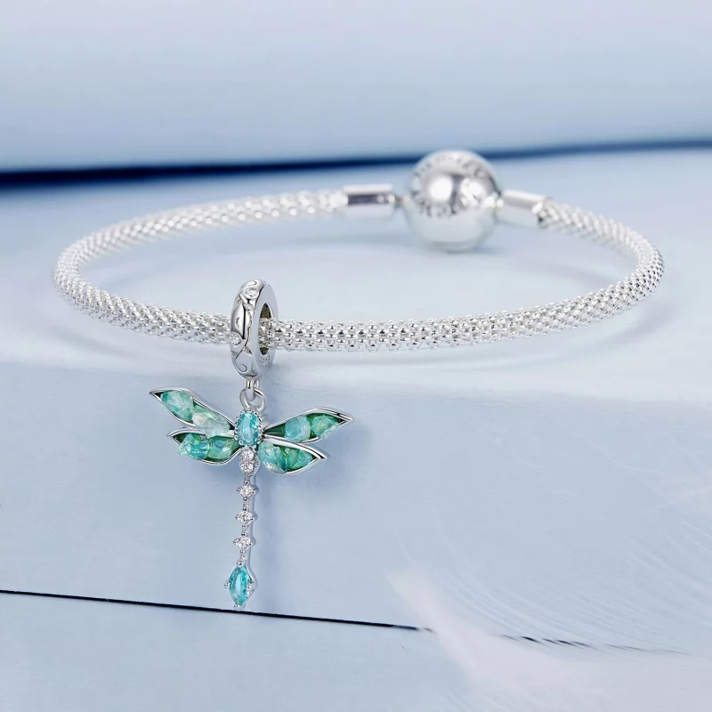 (image pour) Pendent Dragonfly Vert Style PANDORA - BSC983 - Afficher 3