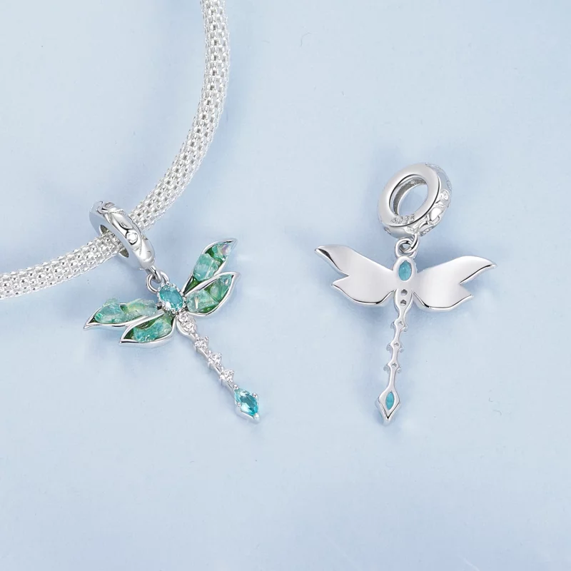 (image pour) Pendent Dragonfly Vert Style PANDORA - BSC983 - Afficher 4