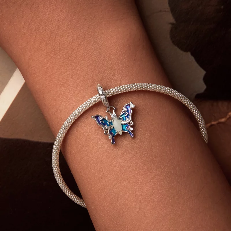 (image pour) Pendent Papillon Lumineux Coloré Style PANDORA - SCC2731 - Afficher 3