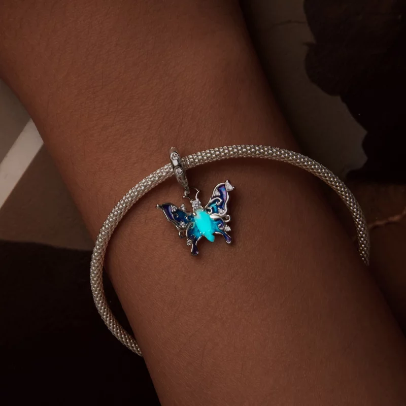 (image pour) Pendent Papillon Lumineux Coloré Style PANDORA - SCC2731 - Afficher 5