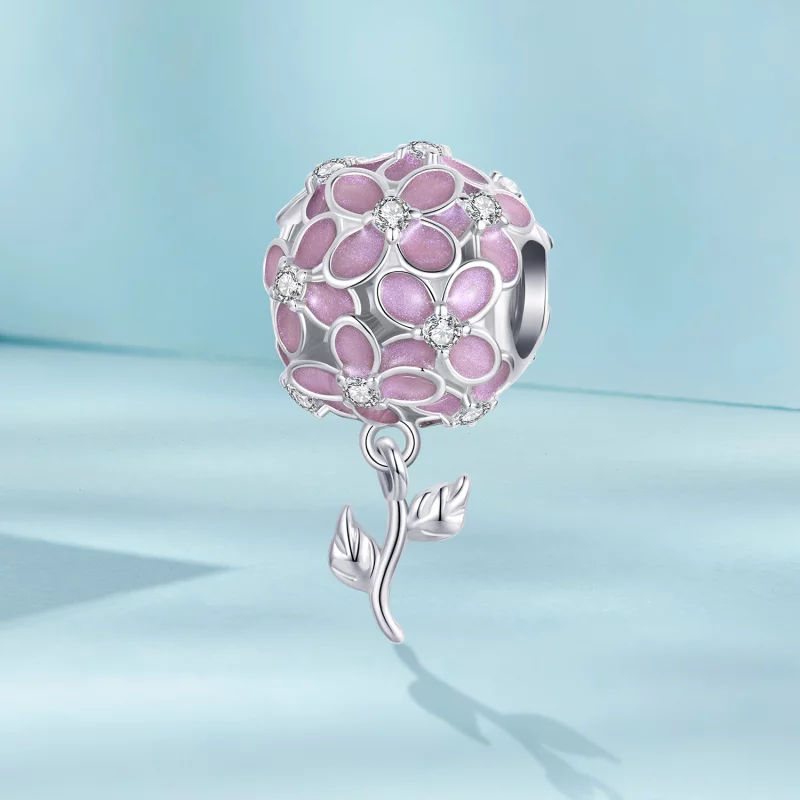 (image pour) Perles Boule Fleur Rose Style PANDORA - SCC2738 - Afficher 2