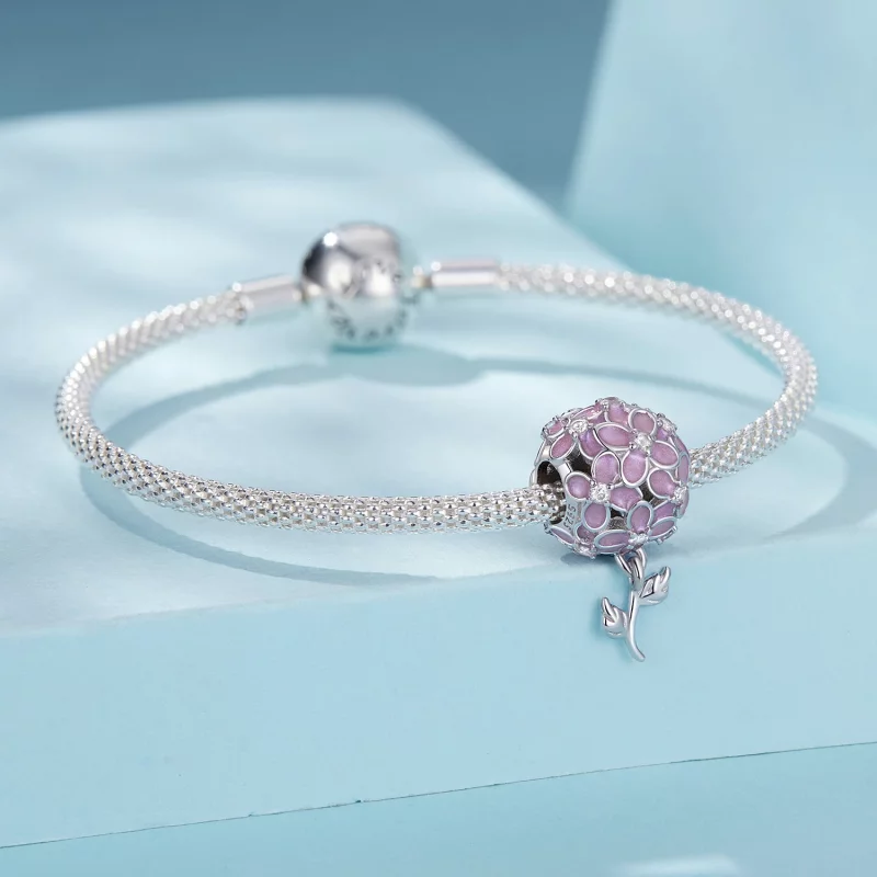 (image pour) Perles Boule Fleur Rose Style PANDORA - SCC2738 - Afficher 3