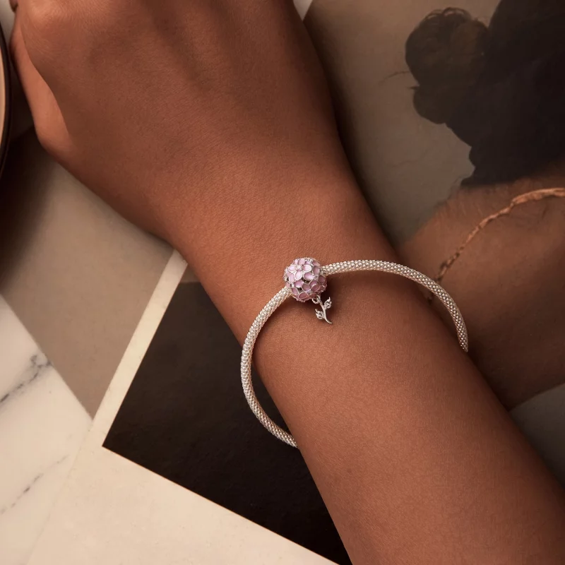 (image pour) Perles Boule Fleur Rose Style PANDORA - SCC2738 - Afficher 6