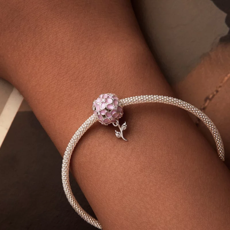 (image pour) Perles Boule Fleur Rose Style PANDORA - SCC2738 - Afficher 7