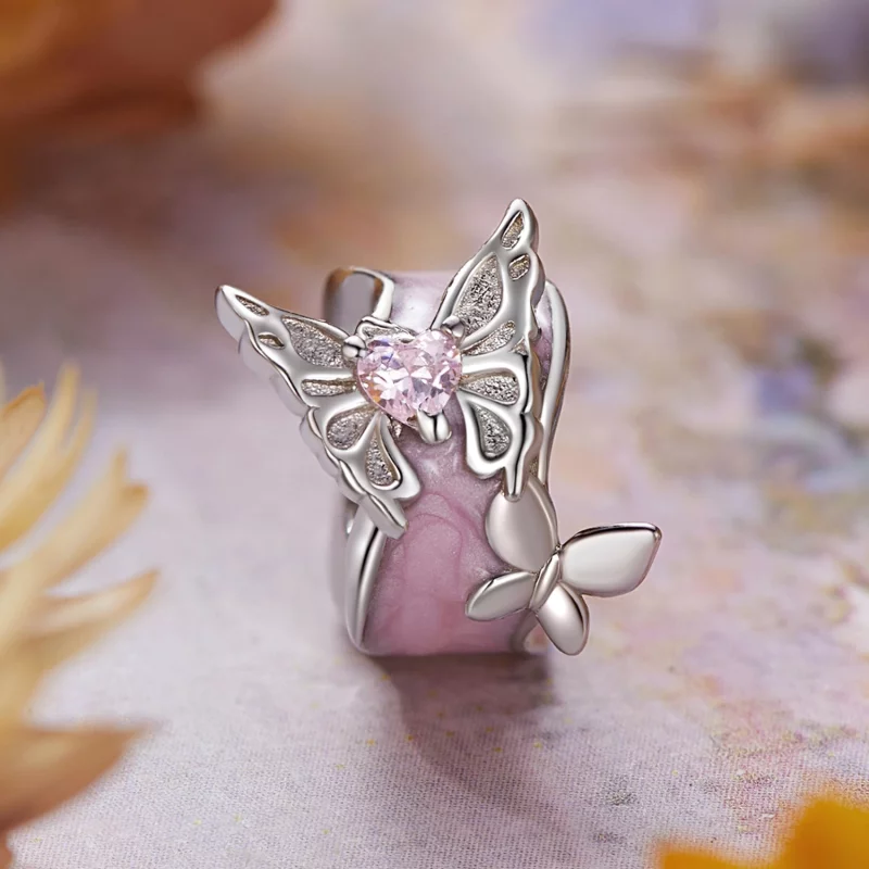 (image pour) Perles d'espacement en silicone papillon Monet style PANDORA - BSC991 - Afficher 2
