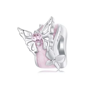 (image pour) Perles d'espacement en silicone papillon Monet style PANDORA - BSC991