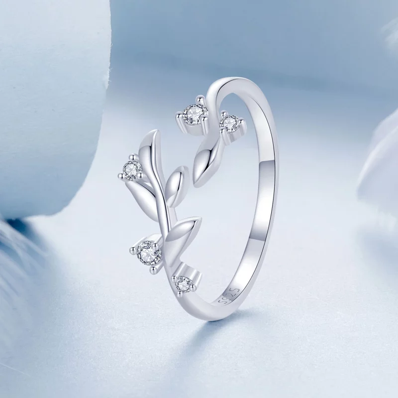 (image pour) Bague Feuille Ouverte Style PANDORA - BSR562-E - Afficher 2