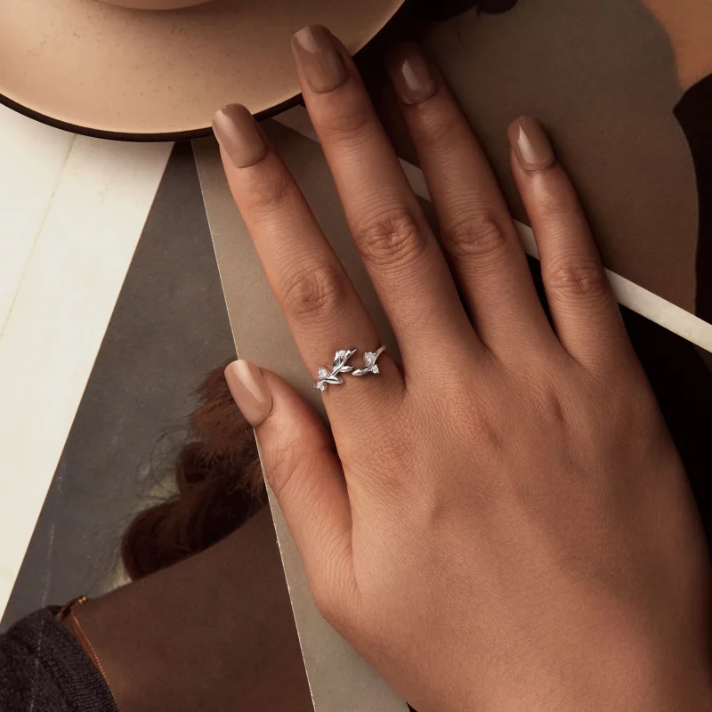 (image pour) Bague Feuille Ouverte Style PANDORA - BSR562-E - Afficher 4