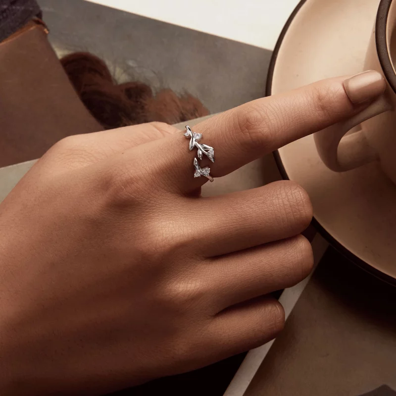 (image pour) Bague Feuille Ouverte Style PANDORA - BSR562-E - Afficher 5