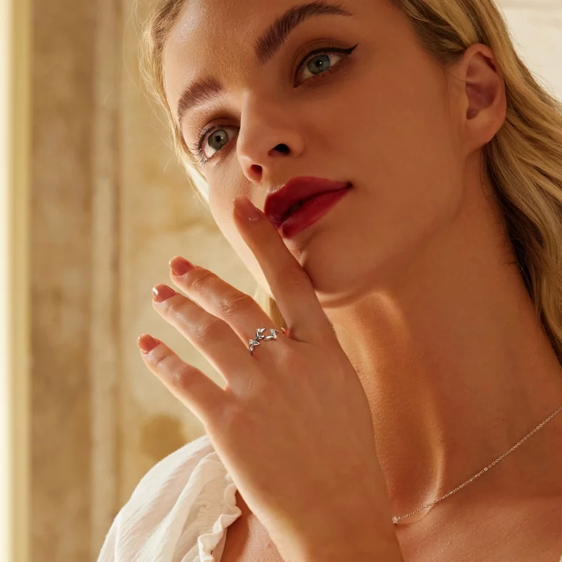 (image pour) Bague Feuille Ouverte Style PANDORA - BSR562-E - Afficher 7