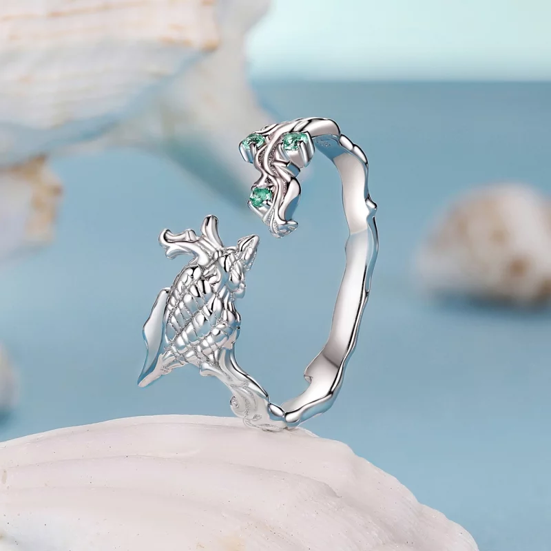 (image pour) Bague ouverte coquillage style PANDORA - BSR554-E - Afficher 2