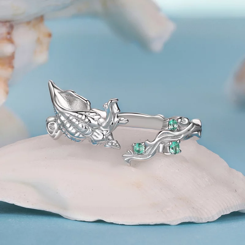 (image pour) Bague ouverte coquillage style PANDORA - BSR554-E - Afficher 3