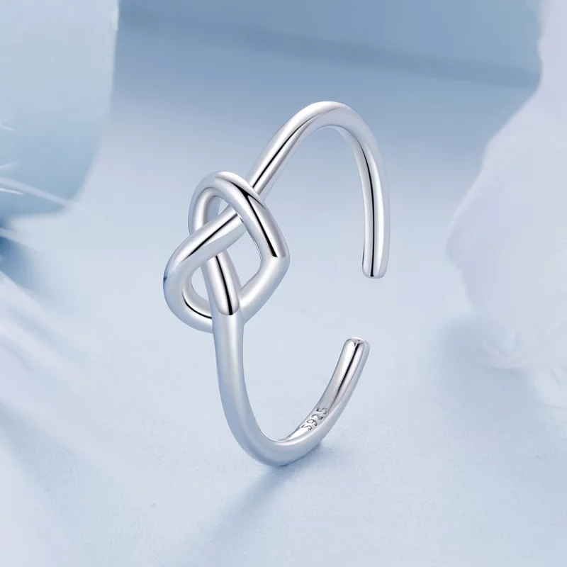 (image pour) Bague Ouverte Cœur Emmêlé Style PANDORA - BSR565-E - Afficher 2