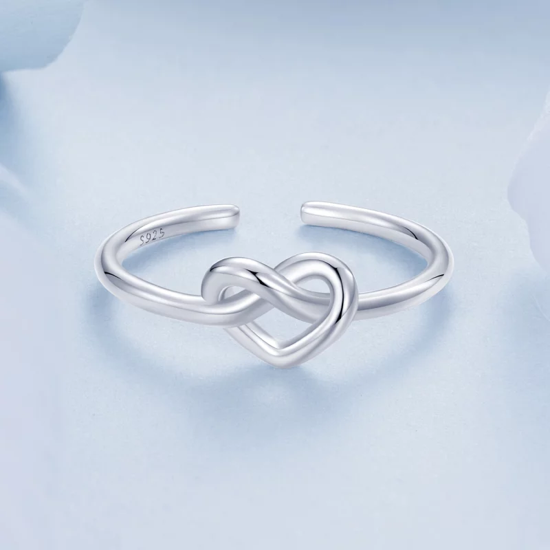 (image pour) Bague Ouverte Cœur Emmêlé Style PANDORA - BSR565-E - Afficher 3