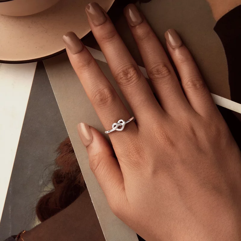 (image pour) Bague Ouverte Cœur Emmêlé Style PANDORA - BSR565-E - Afficher 4